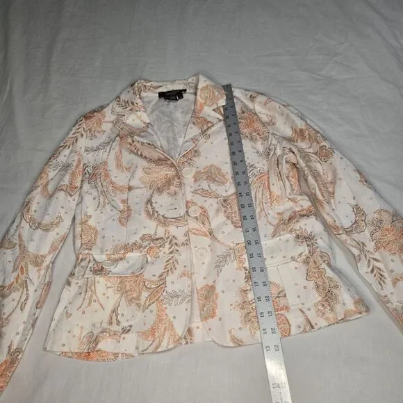 Peck & Peck Fall/Spring Jacket (Tag 14) Measures Like Med Floral Paisley See Pic - Picture 9 of 10